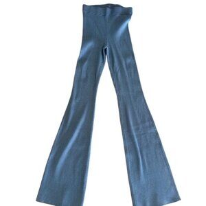 alo Denim Knit High-Waist Flare Pant xxs in steel grey